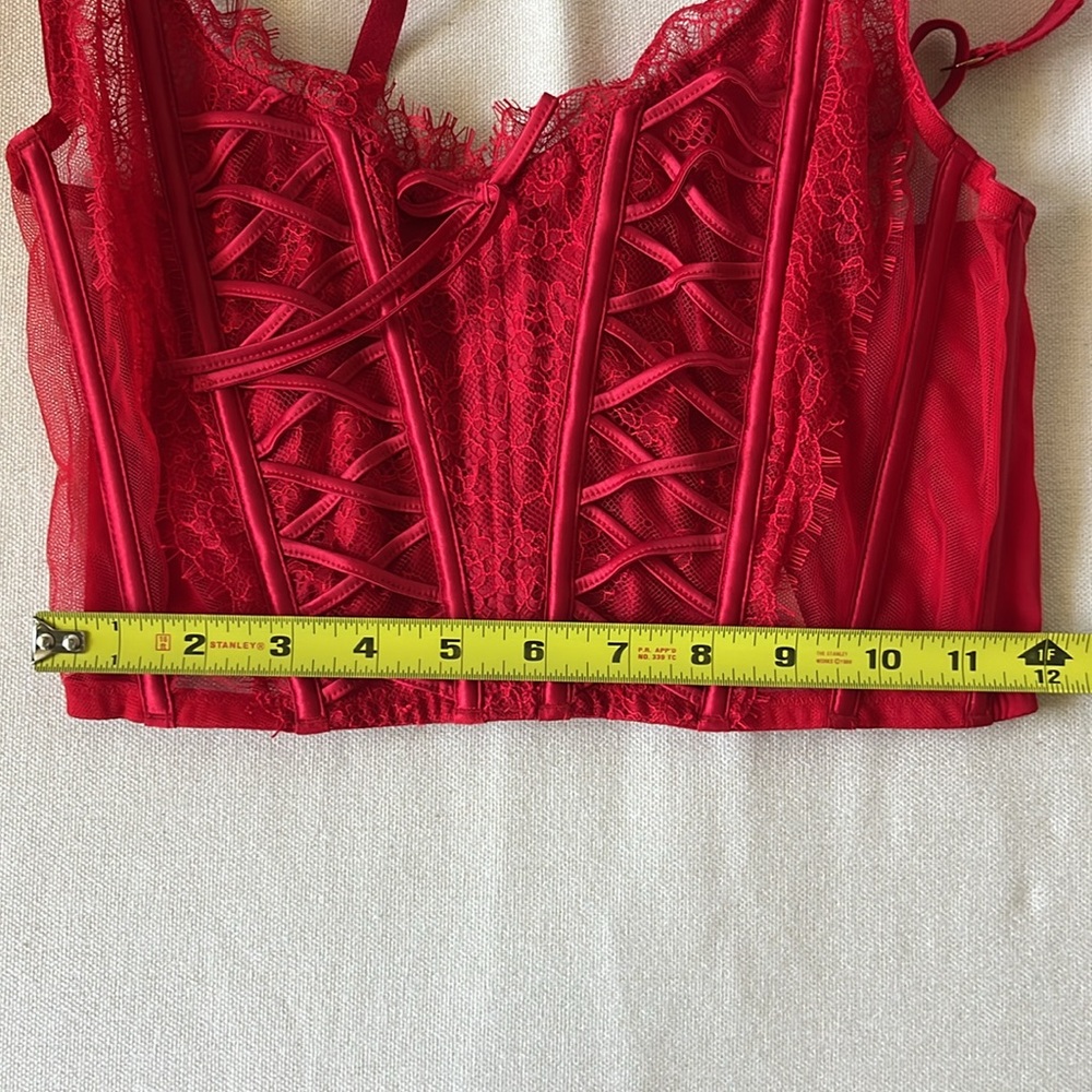NWT Victoria's Secret Red Lace Corset - Picture 7 of 8